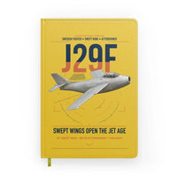 Thumbnail for Saab J 29F Tunnan design on yellow notebook