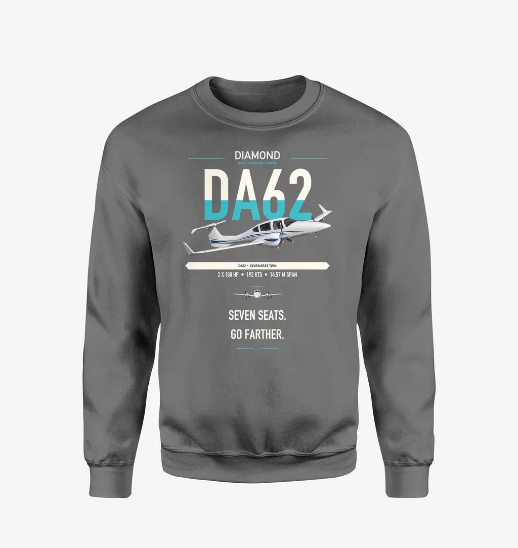 Diamond DA62 design on gray sweatshirt