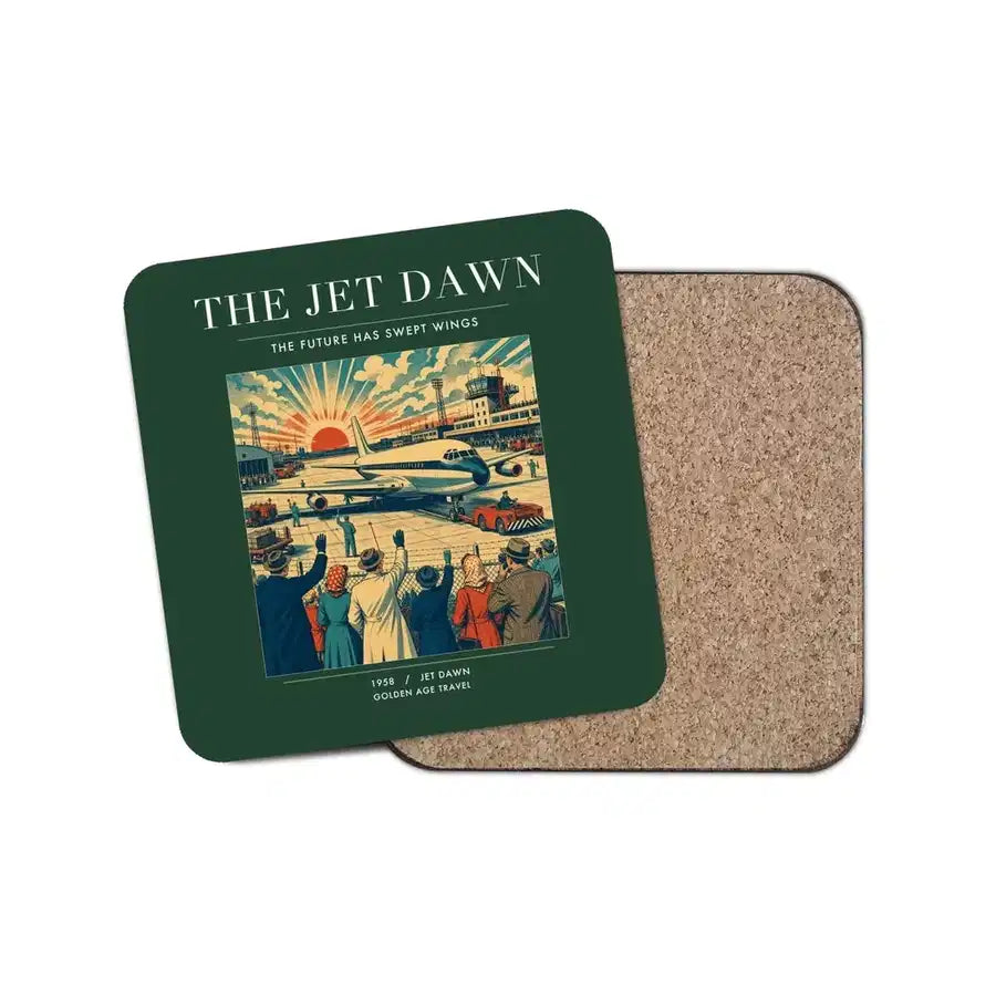 The Jet Dawn - Designed Coasters design on dark green 1-piece