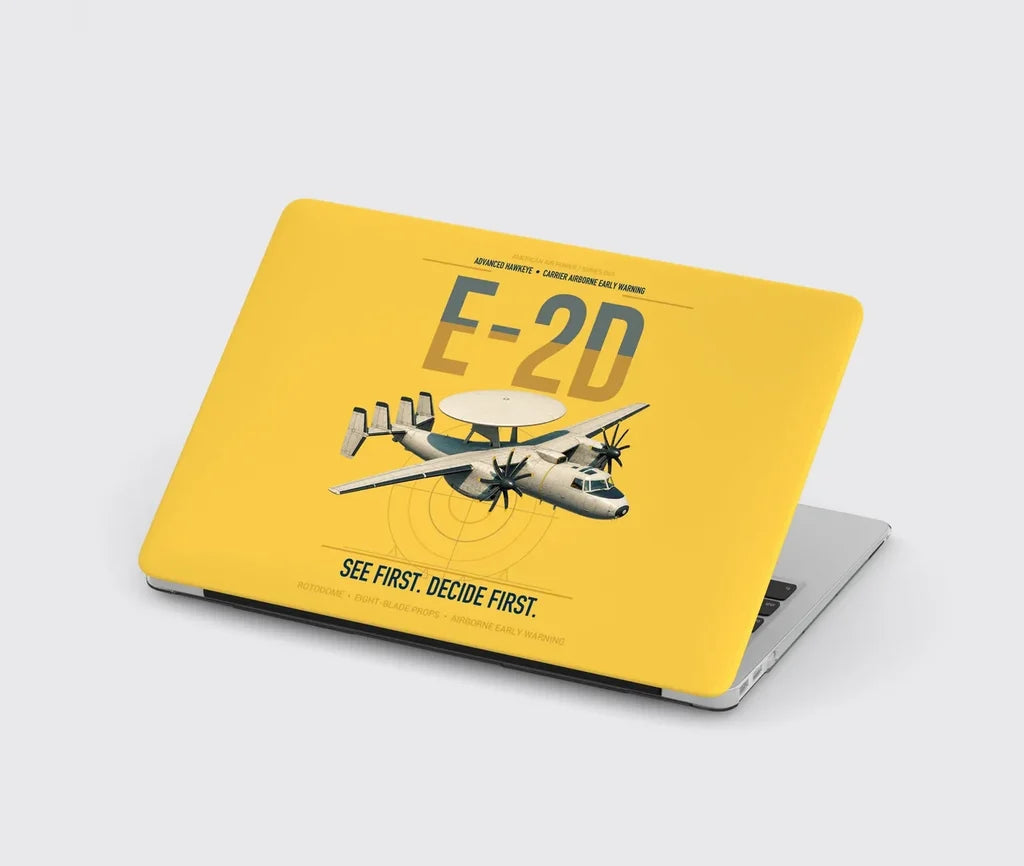 E-2D Advanced Hawkeye design on yellow MacBook case