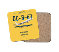 Thumbnail for Douglas DC-8-63 design on yellow 1 piece coaster