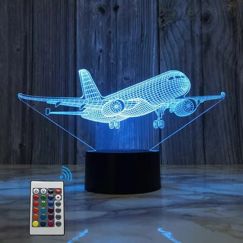 Customisable Super Realistic & Detailed Airplane 3D Lamp - view 4