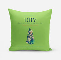 Thumbnail for Dubrovnik Ruđer Bošković Airport (DBV) design on light green pillow