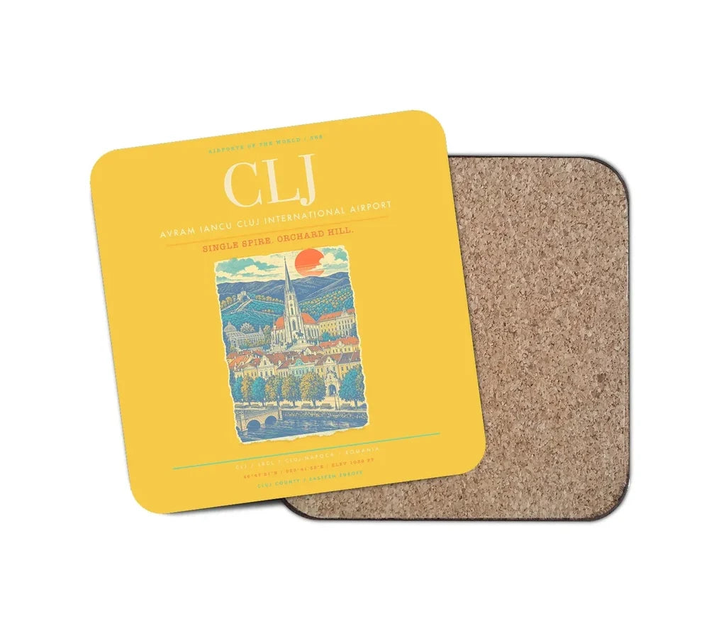 Avram Iancu Cluj International Airport CLJ Coaster 1-Piece - Yellow