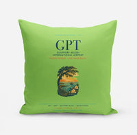 Thumbnail for Gulfport–Biloxi International Airport (GPT) design on light green pillow