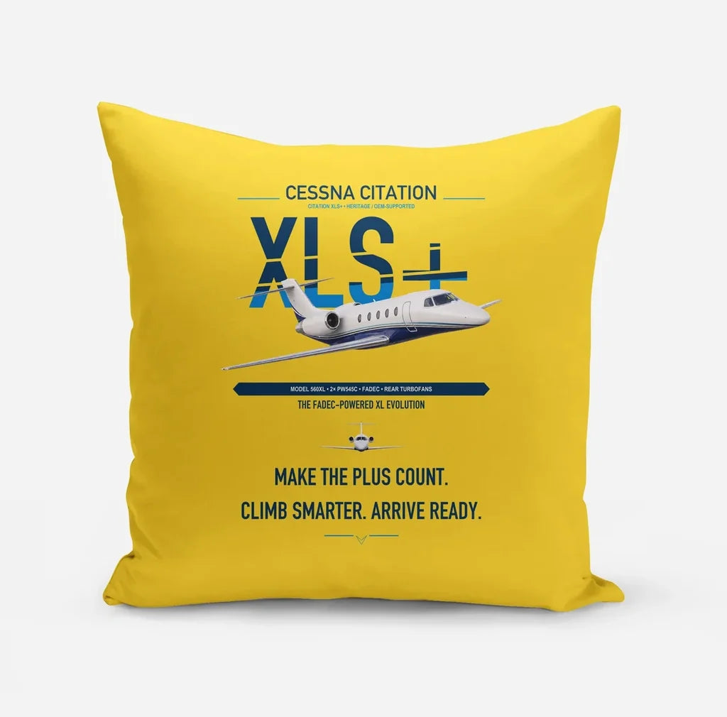 Cessna Citation XLSPlus design on yellow pillow