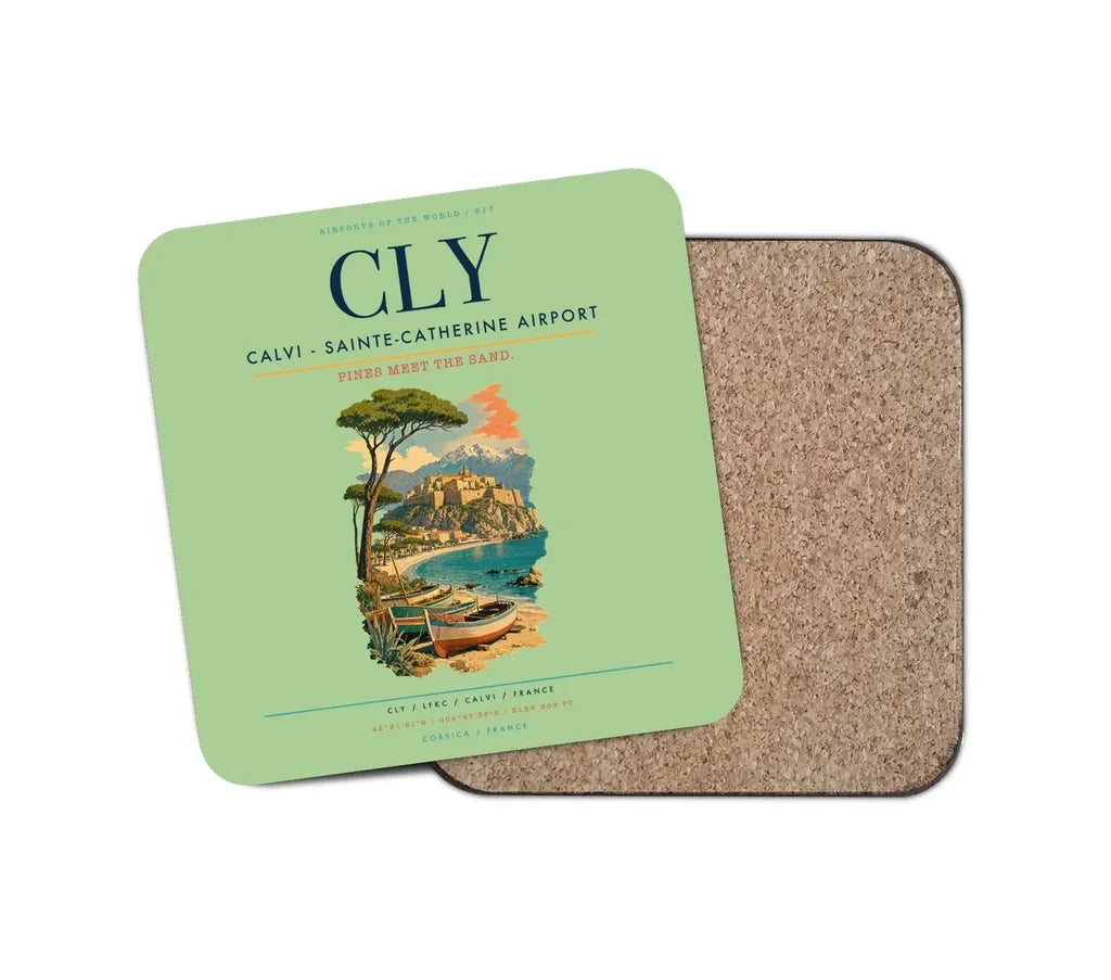 Calvi (CLY) design on light green 1 piece coaster
