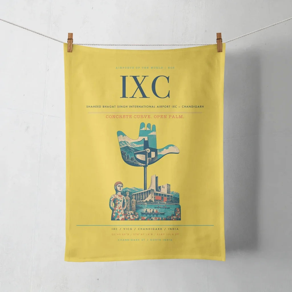 Shaheed Bhagat Singh International Airport (IXC) design on yellow towel