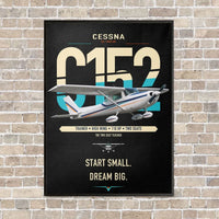 Thumbnail for Cessna 152 vertical canvas print - framed - black background