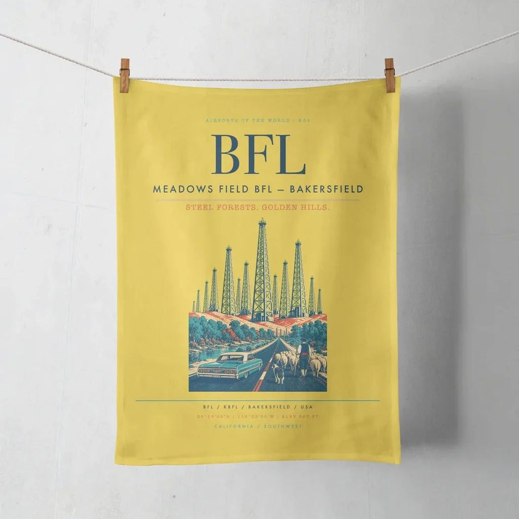 Meadows Field (BFL) design on yellow towel
