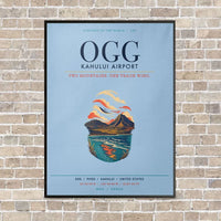 Thumbnail for Kahului Airport OGG vertical canvas print - framed - light blue background