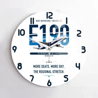 Thumbnail for Embraer E190 design on white no frame wall clock