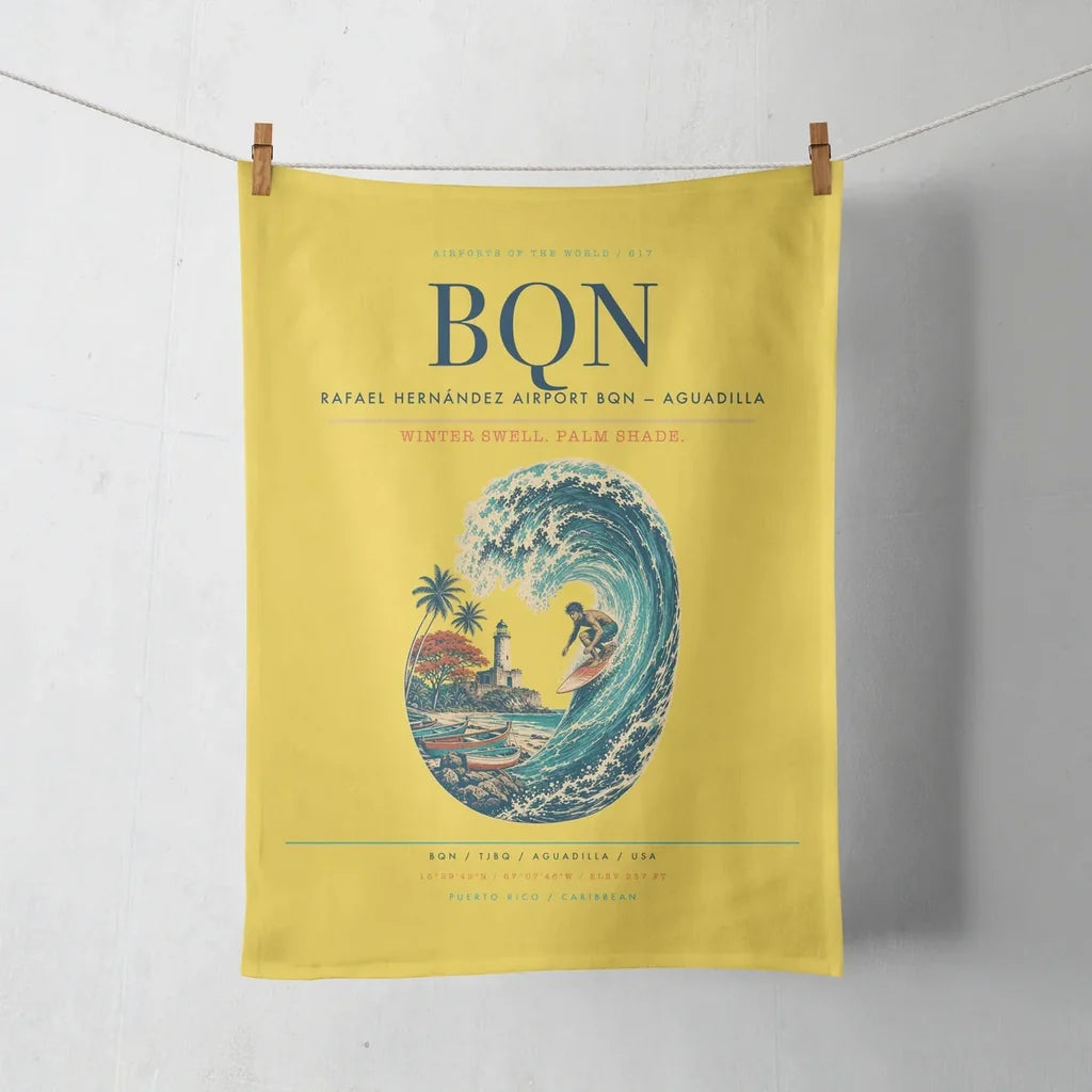 Rafael Hernández Airport (BQN) design on yellow towel