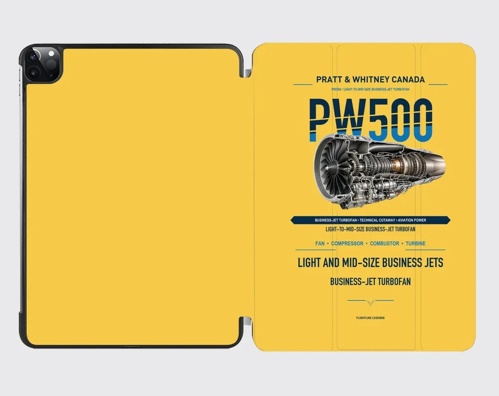 PW500 design on yellow ipad tablet case