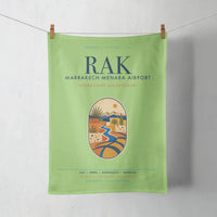 Thumbnail for Marrakech Menara Airport (RAK) design on light green towel