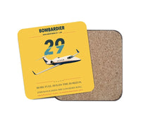 Thumbnail for Bombardier Learjet 29 design on yellow 1 piece coaster