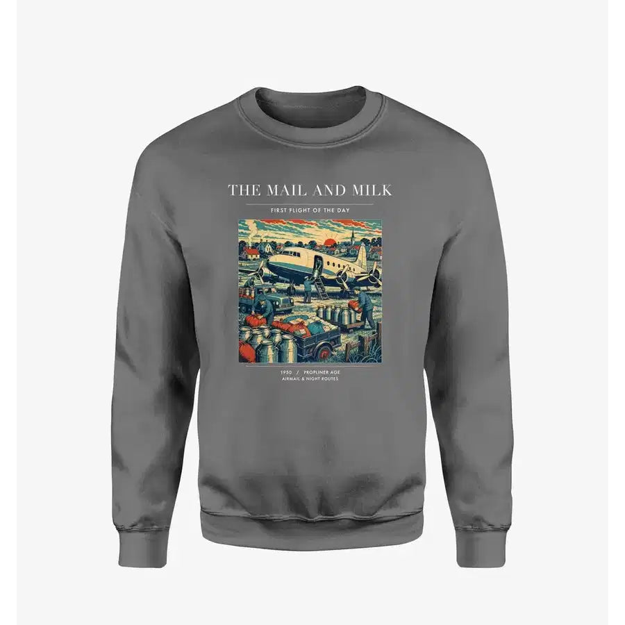 VINTAGE G4098 - The Mail And Milk - Designed Sweatshirts design on gray