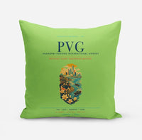 Thumbnail for Shanghai Pudong International Airport (PVG) design on light green pillow