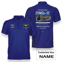 Thumbnail for CFM56-5C design on blue polo with custom name badge