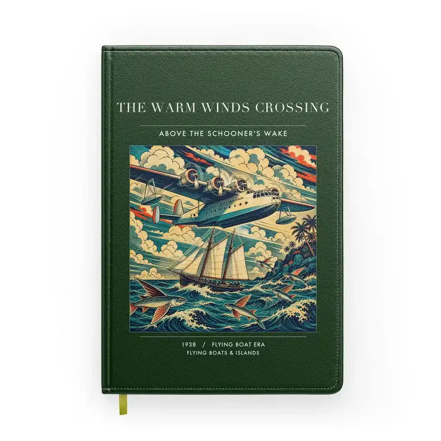 VINTAGE G4067 - The Warm Winds Crossing - Designed Notebooks design on darkgreen
