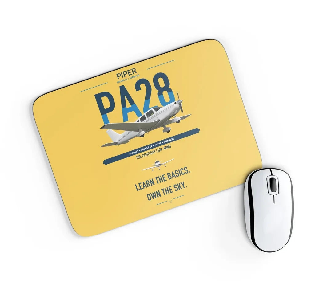 Piper PA-28-181 Archer LX design on yellow rectangle mouse pad