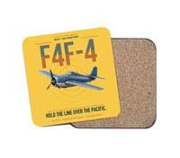 Thumbnail for F4F-4 Wildcat design on yellow 1 piece coaster