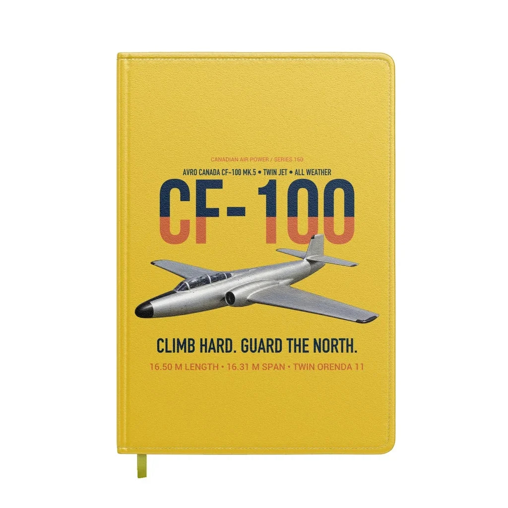 Avro Canada CF-100 Mk5 Canuck Northern All Weather Interceptor design on yellow notebook