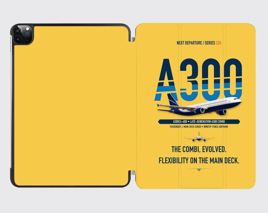Airbus A300C4-600 design on yellow ipad tablet case