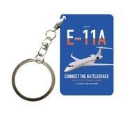 Thumbnail for E-11A BACN design on blue designed key chain, double-side print