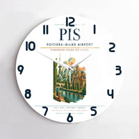 Thumbnail for Poitiers–Biard Airport (PIS) design on white no frame wall clock