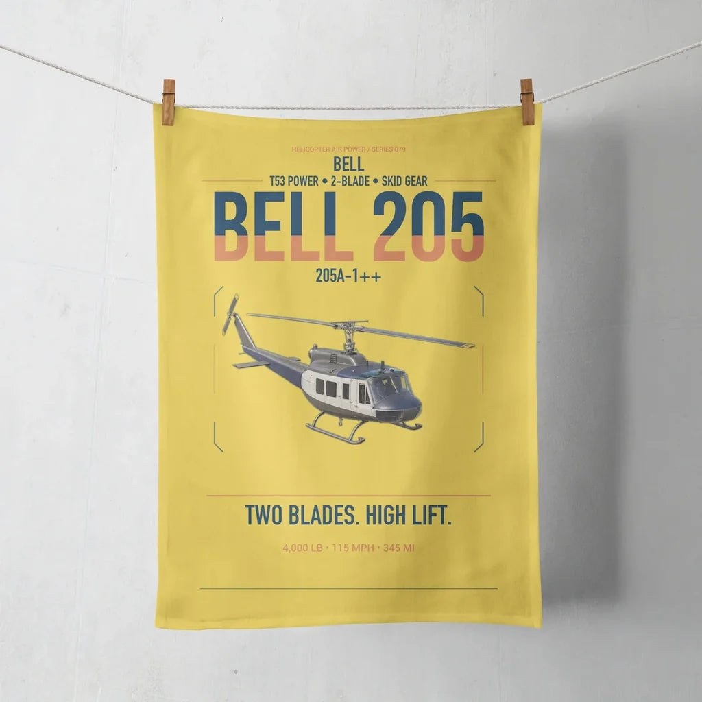 Bell 205A-1++ design on yellow towel