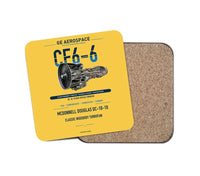 Thumbnail for CF6-6 design on yellow 1 piece coaster