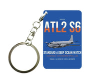 Thumbnail for Atlantique 2 Standard 6 design on blue designed key chain, double-side print