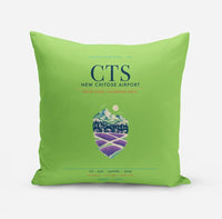 Thumbnail for New Chitose Airport Sapporo (CTS) design on light green pillow