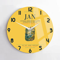 Thumbnail for Jackson–Medgar Wiley Evers International Airport (JAN) design on yellow no frame wall clock