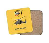 Thumbnail for Kawasaki OH-1 design on yellow 1 piece coaster