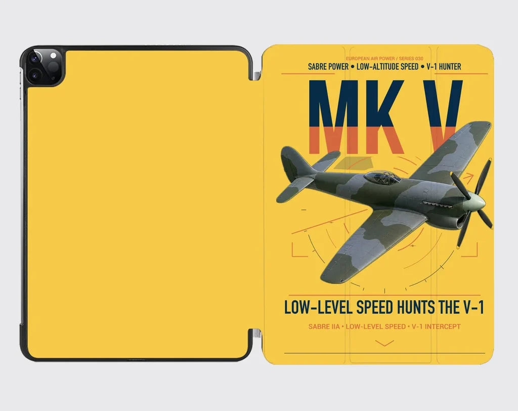 Hawker Tempest Mk V design on yellow ipad tablet case