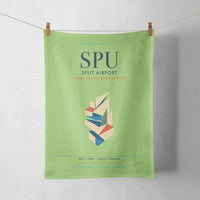 Thumbnail for Split Airport (SPU) design on light green towel