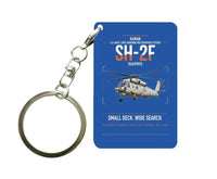 Thumbnail for Kaman SH-2F Seasprite design on blue designed key chain, double-side print