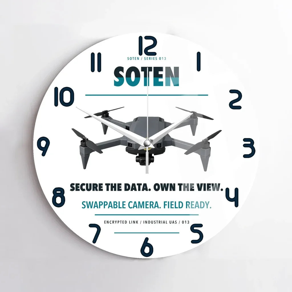 ACSL SOTEN design on white no frame wall clock
