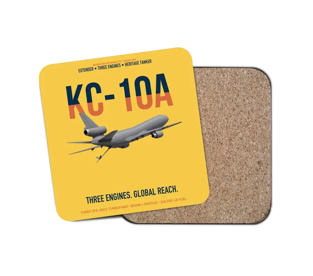 KC-10A EXTENDER design on yellow 1 piece coaster