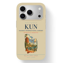 Thumbnail for Kaunas Airport (KUN) design on beige iPhone 17 Pro MagSafe case