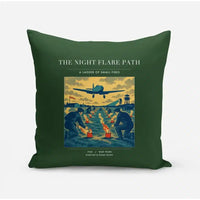 Thumbnail for VINTAGE G4525 - The Night Flare Path - Designed Pillows design on darkgreen