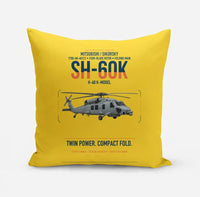 Thumbnail for Mitsubishi Sikorsky SH-60K design on yellow pillow