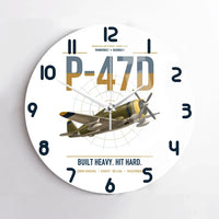 Thumbnail for P-47D Thunderbolt Razorback design on white no frame wall clock