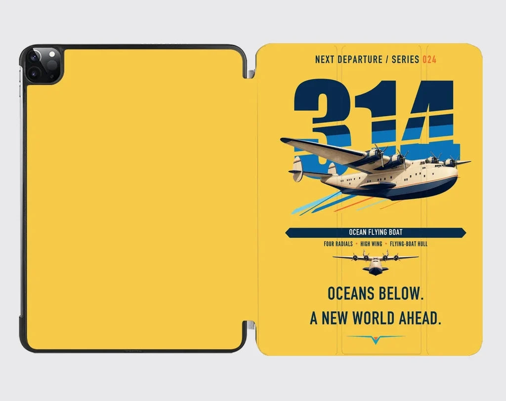 Boeing 314 Clipper design on yellow ipad tablet case