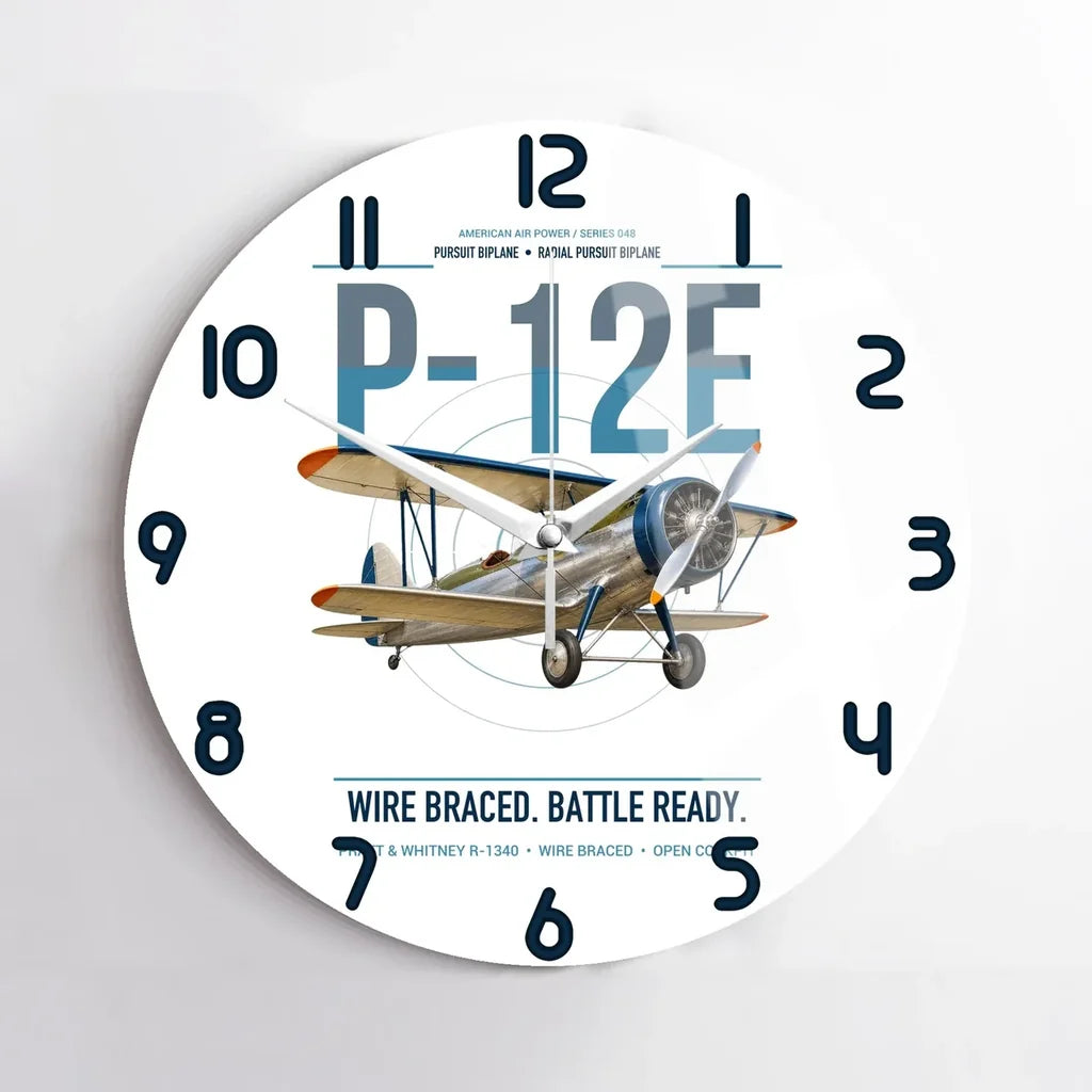 Boeing P-12E design on white no frame wall clock