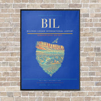 Thumbnail for Billings Logan International Airport BIL - Canvas Framed - Blue