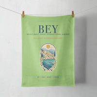 Thumbnail for Beirut Rafic Hariri International Airport (BEY) design on light green towel