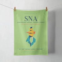 Thumbnail for John Wayne Airport, Orange County (SNA) design on light green towel